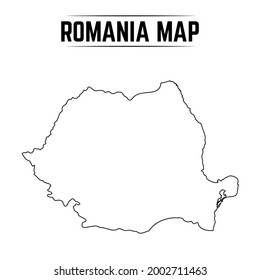 Outline Simple Map of Romania