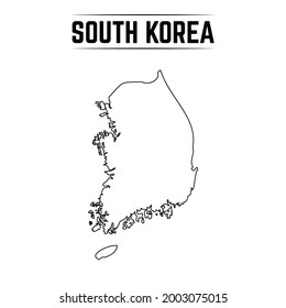 Esbozo Mapa simple de Corea del Sur