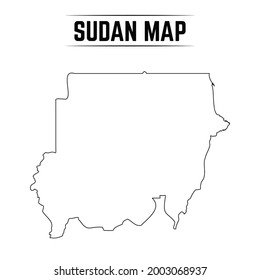 Outline Simple Map of Sudan