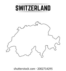 Outline Simple Map of Switzerland