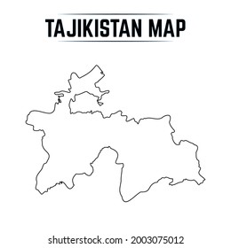 Outline Simple Map of Tajikistan