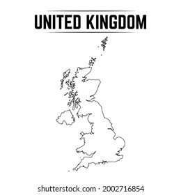 Outline Simple Map of United Kingdom