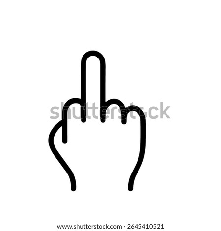 Outline Simple Middle Finger Offensive Gesture Hand Sign Icon Element