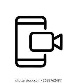 Outline Simple Mobile Phone Recorder Icon Sign Shape for Application
