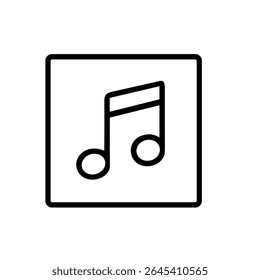 Outline Simple Music Note Square Sign Application Icon Element