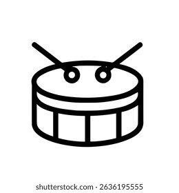 Outline Simple Musical Drum Instrument Percussion Minimalist Style Icon