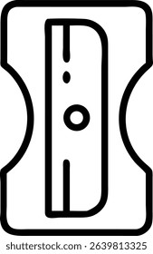 Outline Simple Pencil Sharpener Stationary Tool Icon Illustration Design