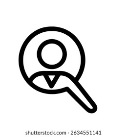 Outline Simple Person Circle Search Magnifying Glass Icon Illustration