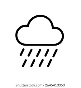 Outline Simple Rain Cloud Weather Forecast Application Icon Design