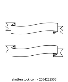 Outline simple ribbon title background

