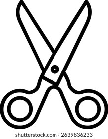 Outline Simple Scissors Cutting Tool Equipment Icon Illustration Design