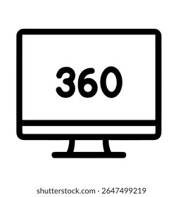 Outline Simple Screen Display 360 Degree View Technology Icon