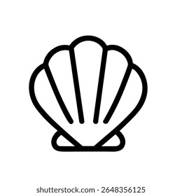 Outline Simple Seashell Marine Life Aquatic Animal Icon Illustration