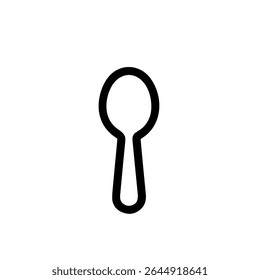 Outline Simple Spoon Kitchenware Utensil Line Art Icon Silhouette