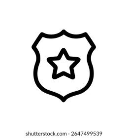 Contorno Simples Star Sheriff Badge Ícone Ícone Ilustração