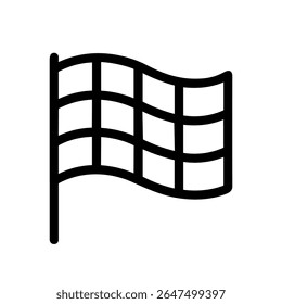 Outline Simple Style Flag Waving Checkered Finish Line Icon Shape