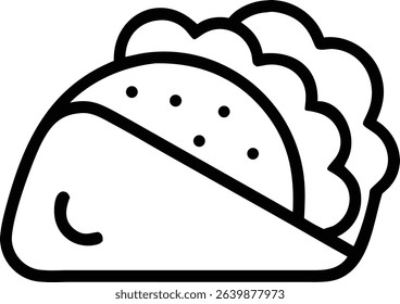 Outline Simple Taco Food Icon Illustration Design Element