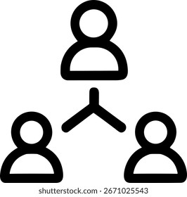 Outline Simple Teamwork Connection Social Network People Group Icon