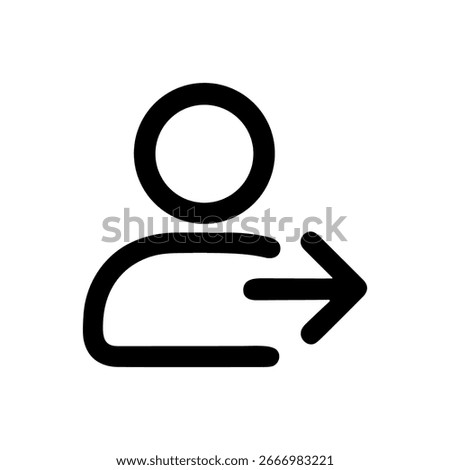 Outline Simple User Login Sign In Arrow Head Symbol Icon