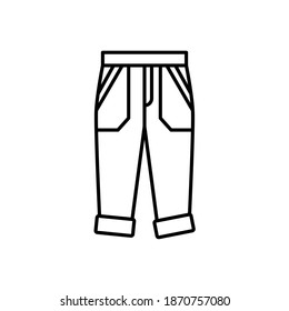 Contorno, simple vector icono de pantalones de bebé aislado en fondo blanco. esp