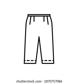 Outline, simple vector baby pants icon isolated on white background. esp