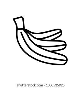 Outline, simple vector banana icon isolated on white background. eps 10