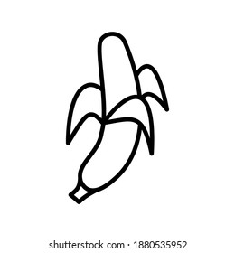 Outline, simple vector banana icon isolated on white background. eps 10