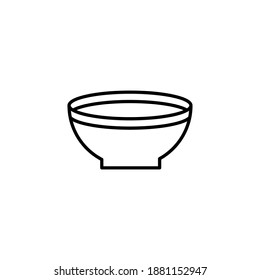 Outline, simple vector bowl icon isolated on white background. eps 10