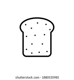 Outline, simple vector bread icon isolated on white background. eps 10