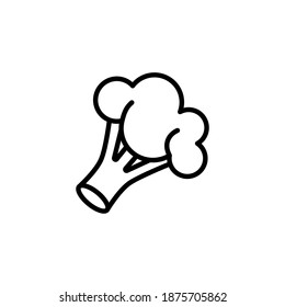 Outline, simple vector broccoli icon isolated on white background. eps 10