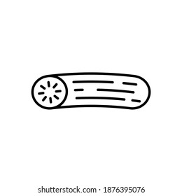 Esquema, icono simple de pepino vectorial aislado en fondo blanco. Pasos 10