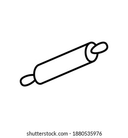 Outline, simple vector dough rolling pin icon isolated on white background. eps 10