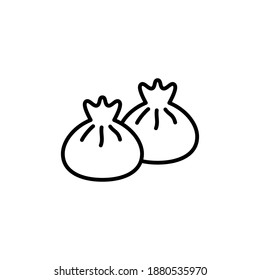 Outline, simple vector dumplings icon isolated on white background. eps 10