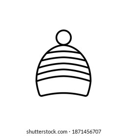 Outline, simple vector hat icon isolated on white background. eps