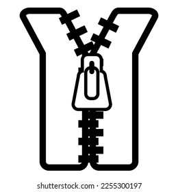 outline simple vector icon, zipper
