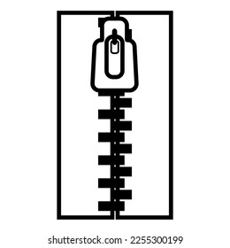 outline simple vector icon, zipper
