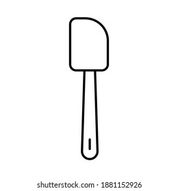 Contorno, simple icono de la espátula de la cocina vectorial aislado en el fondo blanco. Pasos 10