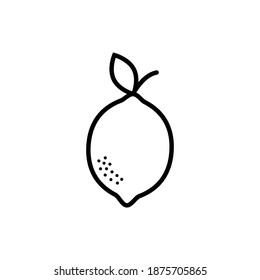 Outline, simple vector lemon icon isolated on white background. eps 10