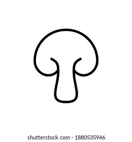 Outline, simple vector mushroom icon isolated on white background.