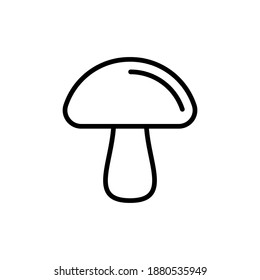 Contorno, icono simple vectorial de hongos aislado en fondo blanco.
