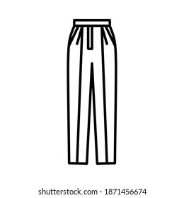 Outline, simple vector pants icon isolated on white background. eps
