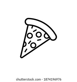 Outline, einfache Vektorpizzasymbol einzeln auf weißem Hintergrund. eps10