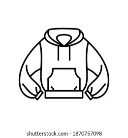 Outline, simple vector sweater icon isolated on white background. esp