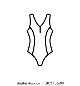 Outline, simple vector swimsuit icon isolated on white background. eps