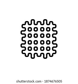 Outline, simple vector waffle icon isolated on white background. eps 10