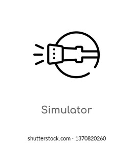 outline simulator vector icon. isolated black simple line element illustration from astronomy concept. editable vector stroke simulator icon on white background