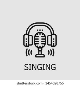 Outline singing vector icon. Singing illustration for web, mobile apps, design. Singing vector symbol.