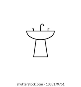 outline sink vector icon. isolated black simple line element illustration from cleaning concept. editable vector stroke sink icon on white background
