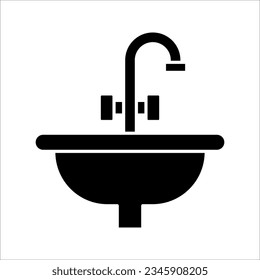 outline sink vector icon. isolated black simple line element illustration from cleaning concept. vector illustration on white background