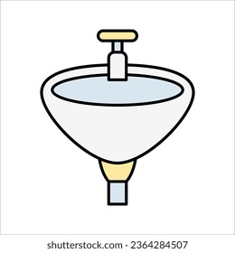 outline sink vector icon. isolated black simple line element illustration from cleaning concept. vector illustration on white background